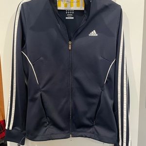 Adidas zip up climalite navy blue jacket small